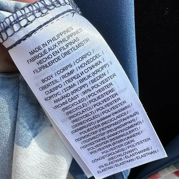 Ralph Lauren Midi Dress Blue Floral Twist Front Stretch Jersey Wedding Guest 6 - Picture 13 of 14